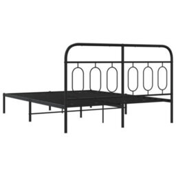 Walplus Metal Bed Frame Without Mattress With Headboard Black 140X190Cm - thumbnail 6