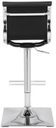 Lamboro Rovigo Breakfast Bar Stool, Chrome Footrest, Height Adjustable Swivel Gas Lift, Home Bar & Kitchen Faux-Leather Barstool, Black - thumbnail 5