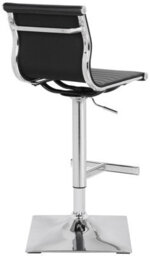 Lamboro Rovigo Breakfast Bar Stool, Chrome Footrest, Height Adjustable Swivel Gas Lift, Home Bar & Kitchen Faux-Leather Barstool, Black - thumbnail 4