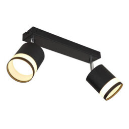 Luminosa Lighting Luminosa Lucero Twin Ceiling Spotlight Matt Black 2X Gx53 3000K