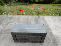 UK Leisure World Rattan Wicker Garden Outdoor 3 Three Seater Sofa Conservatory Furniture Patio Coffee Table Stools Storage Dining Set Grey - thumbnail 4