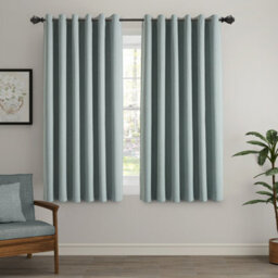 Ameha Sage 100%blackout Curtain Plain Thermal Insulated Window Curtain 66X54' Energy-Efficient 260Gsm Linen Textured Fabric Curtain Pair