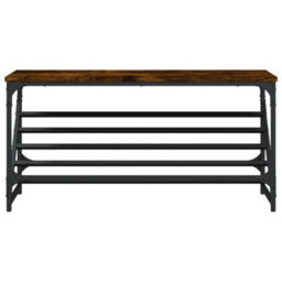 Berkfield Shoe Rack Smoked Oak 90X30X45 Cm Engineered Wood - thumbnail 4