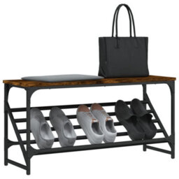 Berkfield Shoe Rack Smoked Oak 90X30X45 Cm Engineered Wood - thumbnail 3
