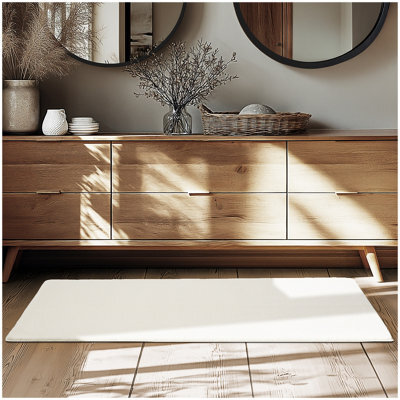Tectake Rug Zonelle Short Pile And Ultra-Soft Carpet In Rectangular Or Round Design 80 X 150 Cm - Cream - image 1