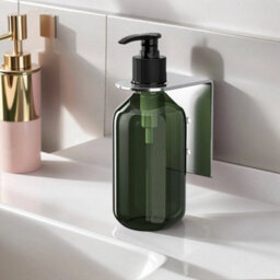 Stainless Steel Wall Mounted Soap Dispenser For Liquid Soap Shampoo Shower Gel Silver Holder With Bottle - thumbnail 2