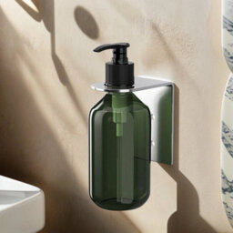 Stainless Steel Wall Mounted Soap Dispenser For Liquid Soap Shampoo Shower Gel Silver Holder With Bottle - thumbnail 5