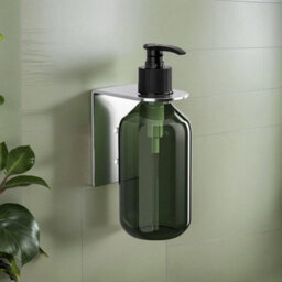 Stainless Steel Wall Mounted Soap Dispenser For Liquid Soap Shampoo Shower Gel Silver Holder With Bottle - thumbnail 4