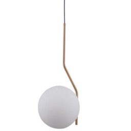 Luminosa Lighting Luminosa Modern Hanging Pendant Honey Brass 1 Light  With White Shade, E27 - thumbnail 1
