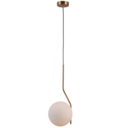 Luminosa Lighting Luminosa Modern Hanging Pendant Honey Brass 1 Light  With White Shade, E27 - thumbnail 3