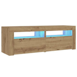Berkfield Bedside Cabinets 2 Pcs With Leds Artisan Oak 60X35X40 Cm - thumbnail 3