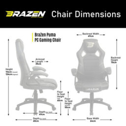 Brazen Puma Pc Gaming Chair - Grey - thumbnail 6