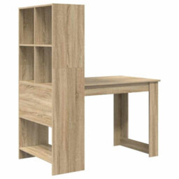 Walplus Desk With Shelf Sonoma Oak 122 X 67 X 145 Cm Engineered Wood - thumbnail 7