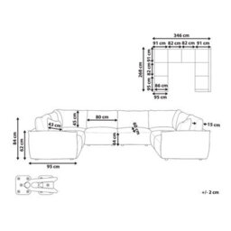 Beliani Modular U-Shape Sofa 8 Seater Mesnali Boucle Beige - thumbnail 3