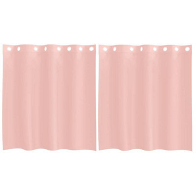 Berkfield Durable Voile Curtains With Grommets 2 Pcs Pink 140X140 Cm - image 1