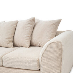 Abakus Direct Jumbo Grid Beige Left Facing Corner Sofa Plush Comfort With Deeply Padded Cushions - thumbnail 6