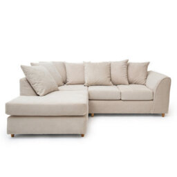 Abakus Direct Jumbo Grid Beige Left Facing Corner Sofa Plush Comfort With Deeply Padded Cushions - thumbnail 2