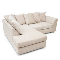 Abakus Direct Jumbo Grid Beige Left Facing Corner Sofa Plush Comfort With Deeply Padded Cushions - thumbnail 5