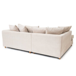 Abakus Direct Jumbo Grid Beige Left Facing Corner Sofa Plush Comfort With Deeply Padded Cushions - thumbnail 8