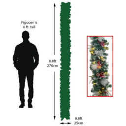 Living And Home Artificial Christmas Garland Pine Cones Berries Green Garland Christmas Decoration Xmas Ornament 270 Cm - thumbnail 5