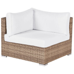 Beliani Garden Corner Sofa With Table 4 Seater Sano Right Hand Modular Pe Rattan Natural - thumbnail 8