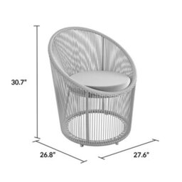 Dorel Taura Resin Lounge Chair In Light Grey - thumbnail 4