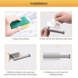 Ibergrif Mk 34052 Chrome Toilet Roll Holder Wall Mounted, Self Adhesive Paper For Bathroom & Kitchen, Waterproof, No Drilling - thumbnail 7