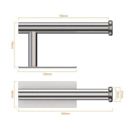 Ibergrif Mk 34052 Chrome Toilet Roll Holder Wall Mounted, Self Adhesive Paper For Bathroom & Kitchen, Waterproof, No Drilling - thumbnail 3