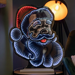 Samuel Alexander 60Cm Light Up Santa's Face Infinity Christmas Decoration With Red & White Leds - thumbnail 4