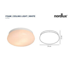Nordlux Foam Plastic Ceiling Light Bathroom Safe White,mains - thumbnail 4