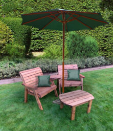 Charles Taylor Trading Charles Taylor Wooden Angled Twin Companion Grand 2 Seater Chair Table Green - thumbnail 1