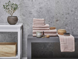 Beliani Set Of 9 Towels Atai Cotton Pink - thumbnail 2