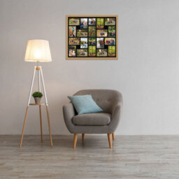AK Frames 80X70Cm Light Oak Modern Multi Photo Frame With Black Mount - Holds 20 Apertures (18X) 6X4, (2X) 4X4 Photos - thumbnail 3