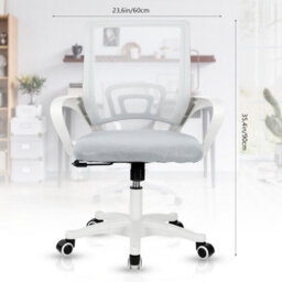 Mesh Ergonomic Home Office Chair Computer Desk Chair Adjustable Height White - thumbnail 2