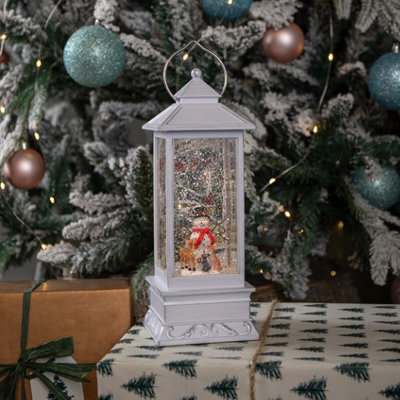 Samuel Alexander 31Cm Dual Powered Light Up Glitter Christmas Water Spinner With Snowman Scene - image 1