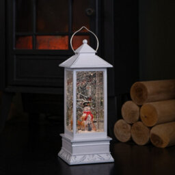Samuel Alexander 31Cm Dual Powered Light Up Glitter Christmas Water Spinner With Snowman Scene - thumbnail 8