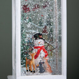 Samuel Alexander 31Cm Dual Powered Light Up Glitter Christmas Water Spinner With Snowman Scene - thumbnail 5