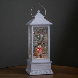 Samuel Alexander 31Cm Dual Powered Light Up Glitter Christmas Water Spinner With Snowman Scene - thumbnail 3