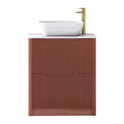 Royal Bathrooms Avenza 700mm Terracotta Clay Floor Standing Countertop Bathroom Vanity Unit 2 Drawer With Elva Basin - thumbnail 6