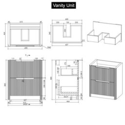 Royal Bathrooms Avenza 700mm Terracotta Clay Floor Standing Countertop Bathroom Vanity Unit 2 Drawer With Elva Basin - thumbnail 8
