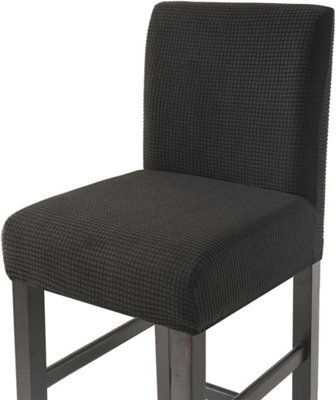 Stretchable Bar Stool Chair Covers, Low Back Set Of 1, Black - image 1