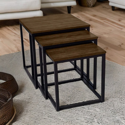 Rafaelo Mobilia 3 Nest Of Tables Home Furniture Dark Wood - image 1
