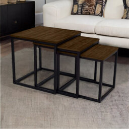 Rafaelo Mobilia 3 Nest Of Tables Home Furniture Dark Wood - thumbnail 2