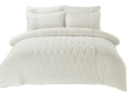 Homes & Linen Amari Teddy Fleece Cream Duvet Cover Set With Pillowcases Ultra Soft Plush Cosy Bedding Set - thumbnail 2
