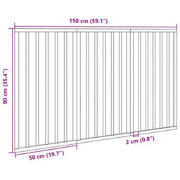 Walplus Wood Dog Gate Foldable 3 Panels 150 Cm Poplar - Pet Barrier - thumbnail 9