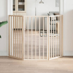 Walplus Wood Dog Gate Foldable 3 Panels 150 Cm Poplar - Pet Barrier