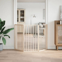 Walplus Wood Dog Gate Foldable 3 Panels 150 Cm Poplar - Pet Barrier - thumbnail 3