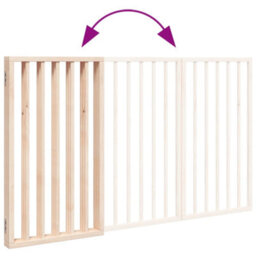 Walplus Wood Dog Gate Foldable 3 Panels 150 Cm Poplar - Pet Barrier - thumbnail 7
