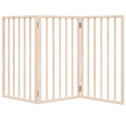 Walplus Wood Dog Gate Foldable 3 Panels 150 Cm Poplar - Pet Barrier - thumbnail 4