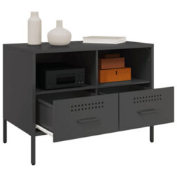 Berkfield Industrial Tv Cabinet Black 68X39X50.5 Cm Steel - thumbnail 5